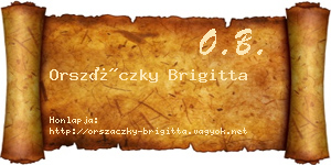 Orszáczky Brigitta névjegykártya