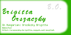 brigitta orszaczky business card